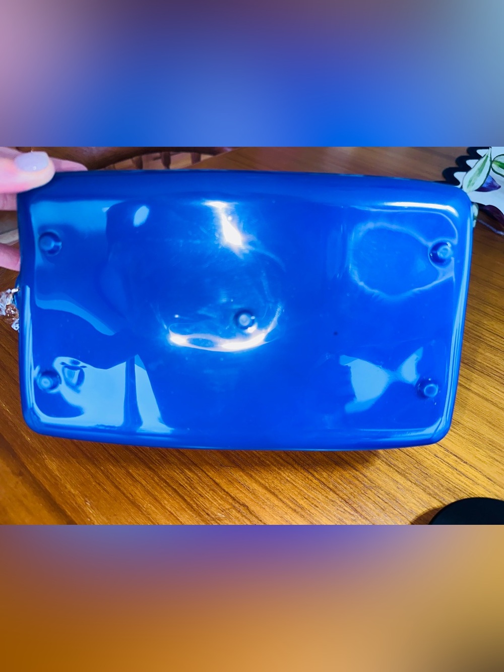 Furla Candy Bag Dome Satchel | Cobalt Blue Glossy PVC | Made in Italy -Excellent - Picture 4 of 12